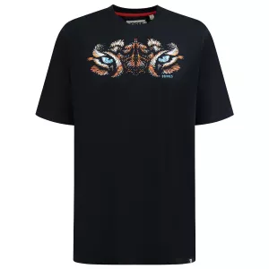 T-shirt noir manche courte 3XL à 8XL - tigre 