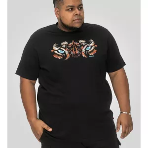 T-shirt noir manche courte 3XL à 8XL - tigre -3XL