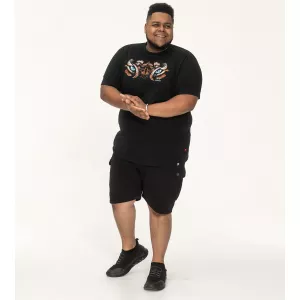 T-shirt noir manche courte 3XL à 8XL - tigre -7XL