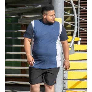 T-shirt bleu denim manche courte - coupé-cousu-4XL