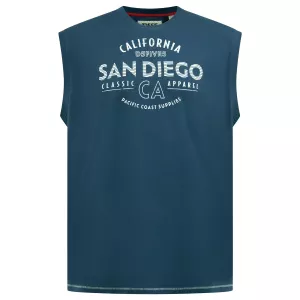 T-shirt bleu marine Français sans manche 3XL à 8XL - San Diego