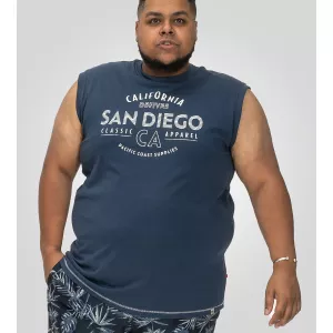 T-shirt bleu marine Français sans manche 3XL à 8XL - San Diego-8XL