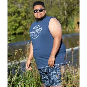 T-shirt bleu marine Français sans manche 3XL à 8XL - San Diego-8XL