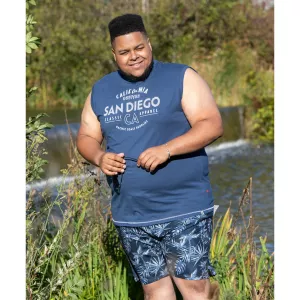 T-shirt bleu marine Français sans manche 3XL à 8XL - San Diego-7XL