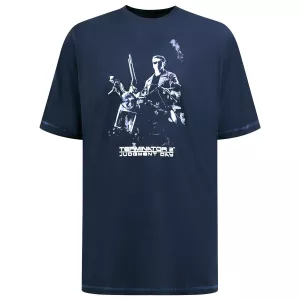 T-shirt bleu Foncé manche courte 3XL à 8XL - Terminator officiel