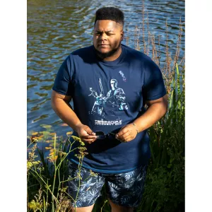 T-shirt bleu Foncé manche courte 3XL à 8XL - Terminator officiel-3XL