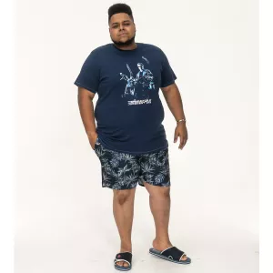 T-shirt bleu Foncé manche courte 3XL à 8XL - Terminator officiel-3XL