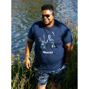 T-shirt bleu Foncé manche courte 3XL à 8XL - Terminator officiel-4XL