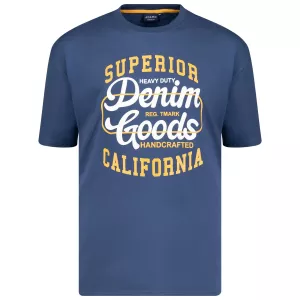 Tshirt Grande Taille bleu denim motif California