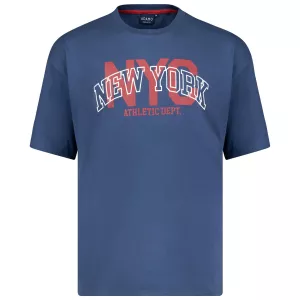 Tshirt Grande Taille bleu denim motif NewYork-7XL