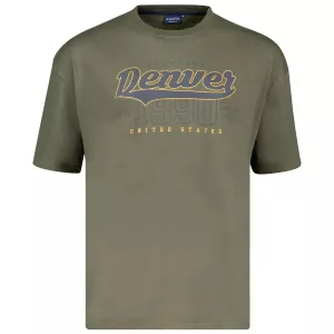 Tshirt Grande Taille vert olive motif Denver