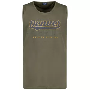 Débardeur Grande taille vert olive motif Denver-4XL