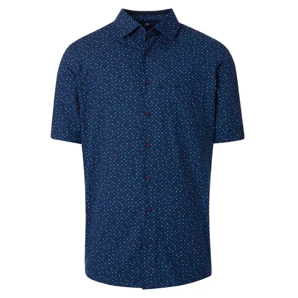 Chemise manche courte bleu marine de 2XL à 6XL-3XL