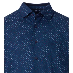 Chemise manche courte bleu marine de 2XL à 6XL-2XL