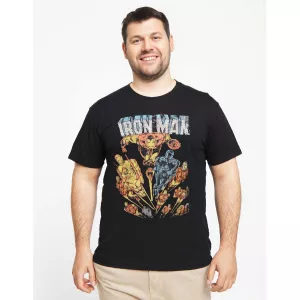 T-shirt manche courte noir Marvel Iron Man-5XL