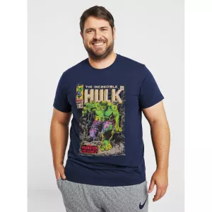T-shirt manche courte bleu marine Marvel Hulk-5XL