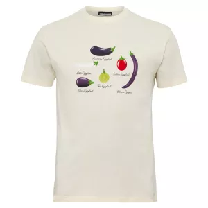 T-shirt blanc-cassé imprimé aubergines homme grande taille de 3XL à 10XL