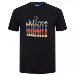 T-shirt noir homme Welcome Summer grande taille de 3XL à 10XL