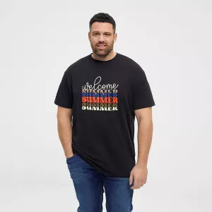 T-shirt noir homme Welcome Summer grande taille de 3XL à 10XL-8XL