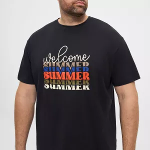 T-shirt noir homme Welcome Summer grande taille de 3XL à 10XL-10XL
