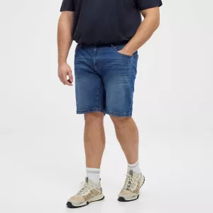 Shorts en jean bleu délavé grande taille homme-P62