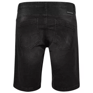 Shorts en jean noir délavé grande taille homme-P42
