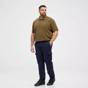 Pantalon cargo bleu nuit taille élastique-2XL