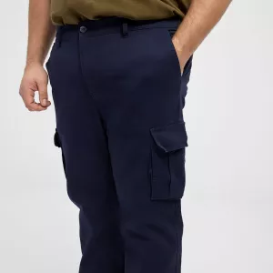 Pantalon cargo bleu nuit taille élastique-2XL