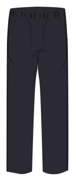 Pantalon lin bleu nuit taille élastique-3XL