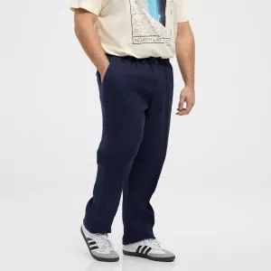 Pantalon lin bleu nuit taille élastique-3XL