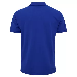 Polo bleu cobalt piqué brodé manche courte-7XL