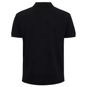 Polo noir piqué brodé manche courte-4XL