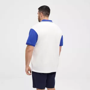 Polo blanc  brodé manches contrastées 3XL à 8XL-7XL