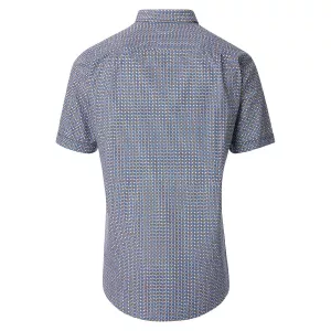 Chemise manche courte Jaune et bleu-5XL