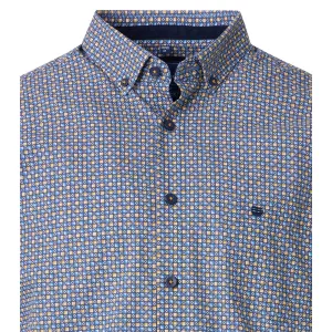 Chemise manche courte Jaune et bleu-2XL