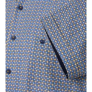 Chemise manche courte Jaune et bleu-5XL