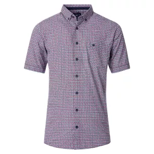Chemise manche courte rouge et bleu