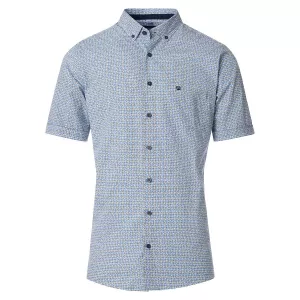 Chemise manche courte vert et bleu