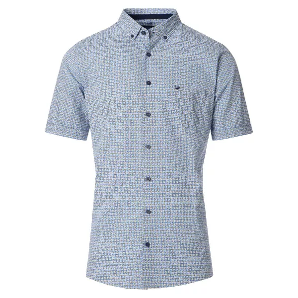 Chemise imprimée vert et bleu taille 2XL