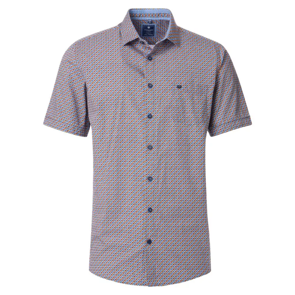 Chemise manche courte orange, rouge et bleu-3XL