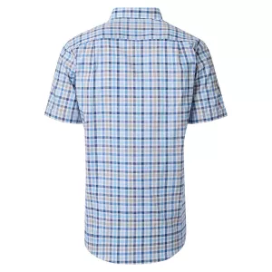 Chemise à carreaux blanc bleu manches courtes-2XL