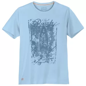 T-shirt bleu clair imprimé vintage surf imprimé