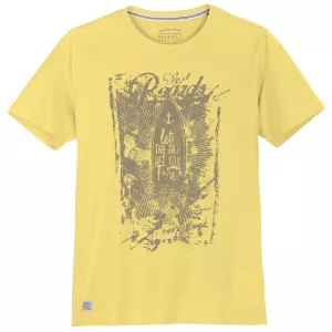 T-shirt Jaune clair imprimé vintage surf imprimé