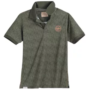 Polo vert olive effet denim avec logo chic