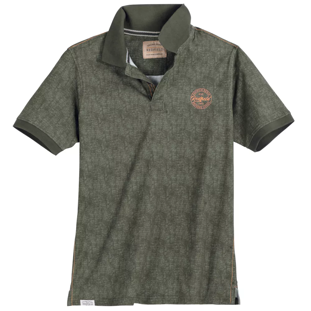 Polo vert olive effet denim avec logo chic-8XL