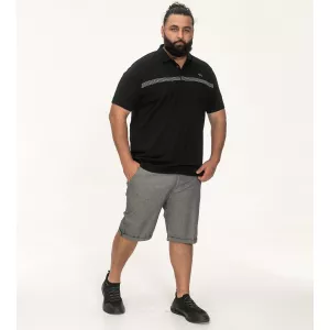 Polo D555 STAFFORD noir bandes brodées-4XL