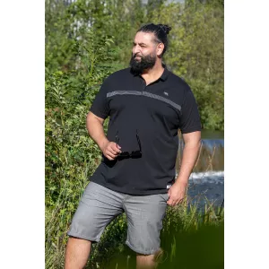 Polo D555 STAFFORD noir bandes brodées-7XL