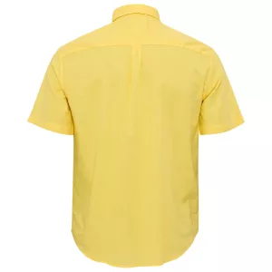 Chemise manche courte en coton lin Jaune clair-5XLT