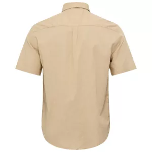 Chemise manche courte en coton lin sable clair-4XLT
