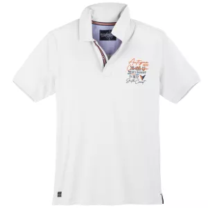 Polo Redfield marin blanc imprimé poitrine